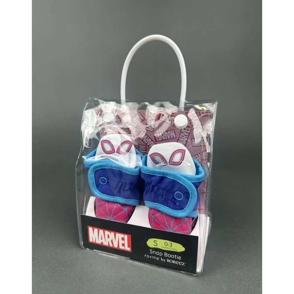 Marvel Infant Ghost-Spider Snap Booties Pink Blue 0-3 Months NEW‎